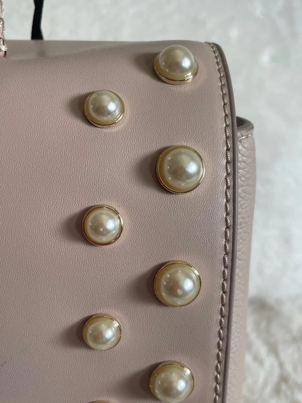 NWT Kate Spade Top-Handle Women's Pearl-Stud Satchel in Blush Pink